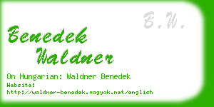 benedek waldner business card